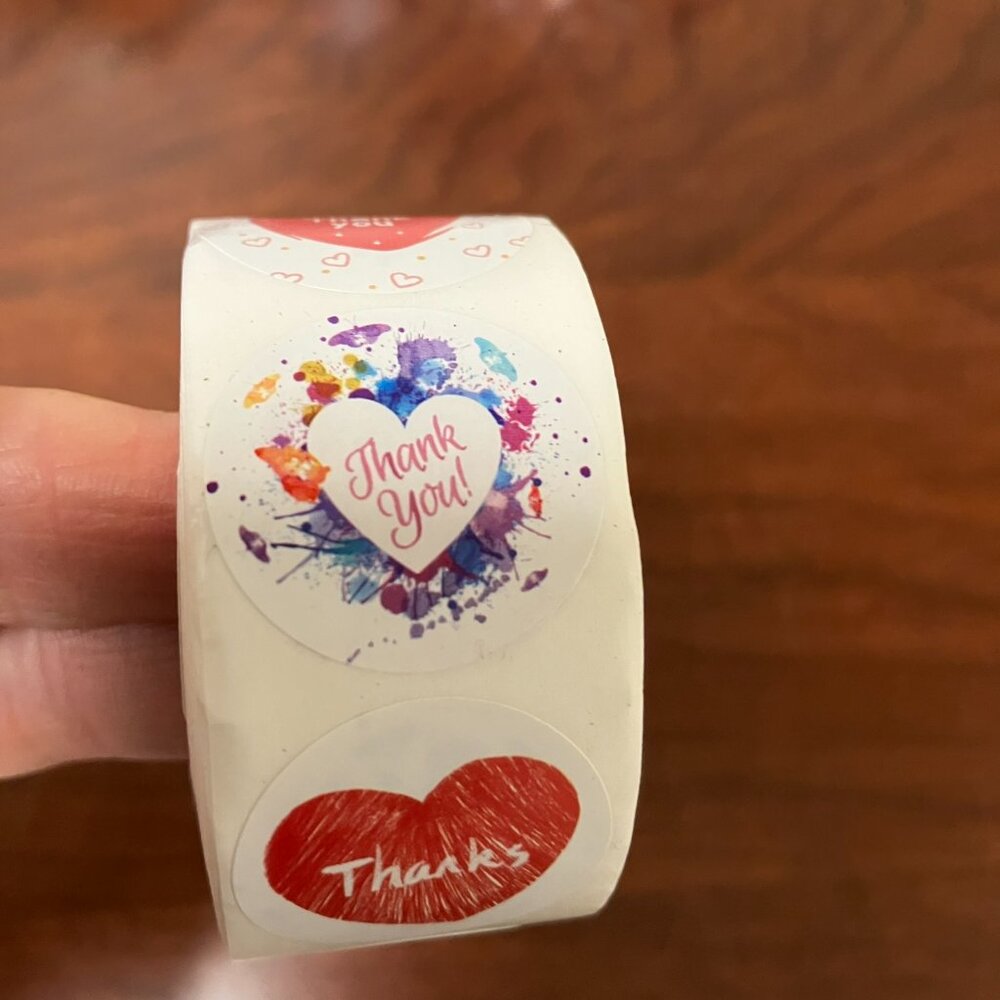 1,500 Stickers - 3 x 500 Self-adhesive Hearts Brand NEW Tax Write off